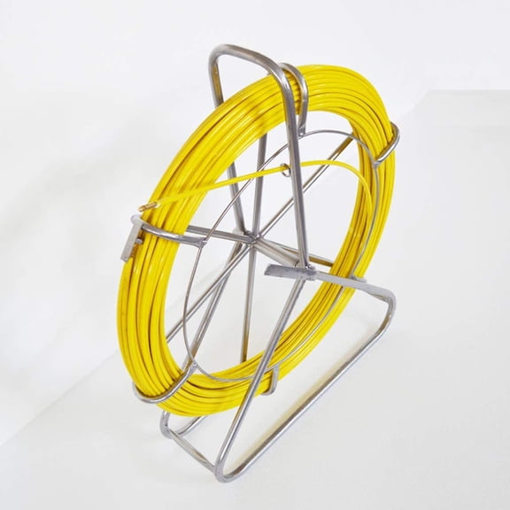 INTBUYING Fish Tape Fiberglass Reel Wire Cable Running Rod Duct Rodder Fishtape Puller 8mm