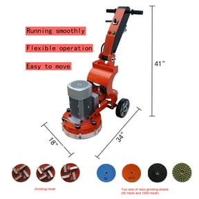 INTBUYING Floor Grinding and Trimming Machine Hand-Push Concrete Floor Grinder Ground Polishing Machine 220V