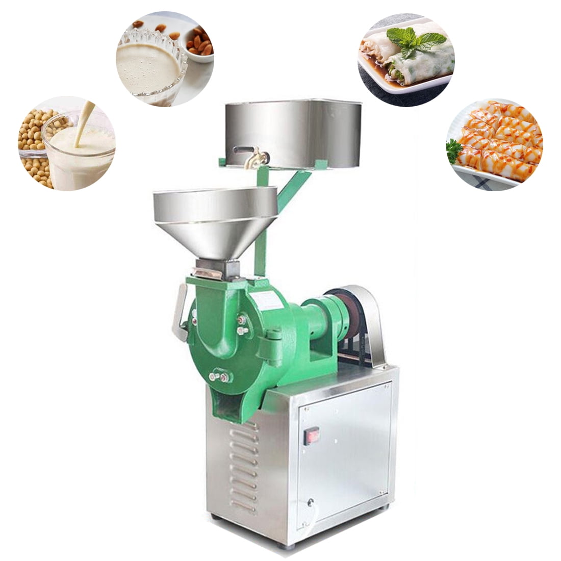 INTBUYING Food Grinder Electric Rice Soybean Grain Grinding Machine Dry Wet Dual