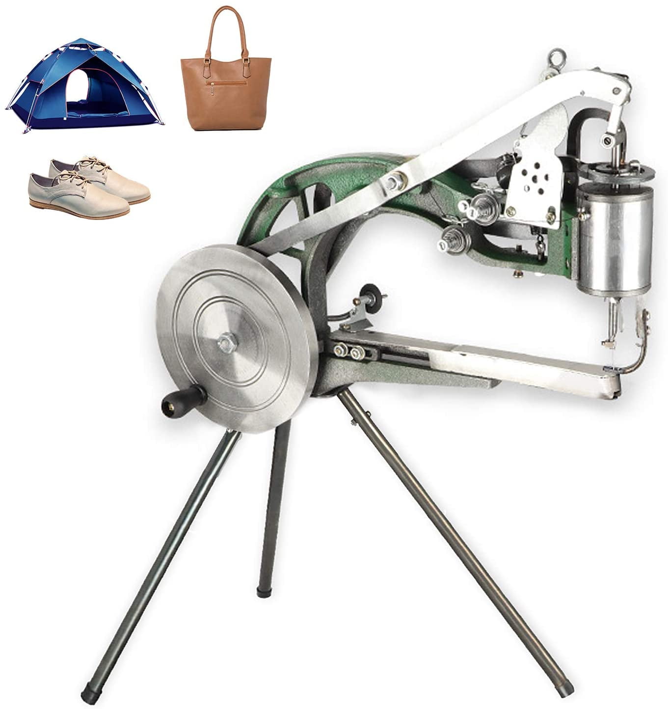 INTBUYING Hand Cobbler Shoe Repair Machine Dual Cotton Nylon Line Sewing Machine with Tripod