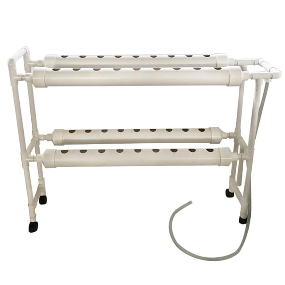 INTBUYING Hydroponic Grow Kit Growing System for Leafy Vegetables with Wheels 4 Pipes 2 Layers 36 Plant Sites