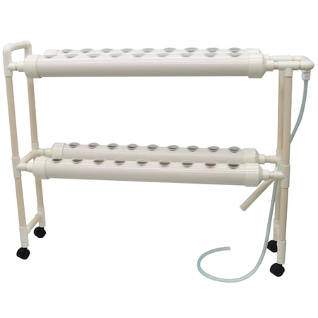 INTBUYING Hydroponic Plant Site Grow Kit 4 Pipes 2 Layer 36 Sites egetable Fruit Plant Site Growing Kit with 4 Casters