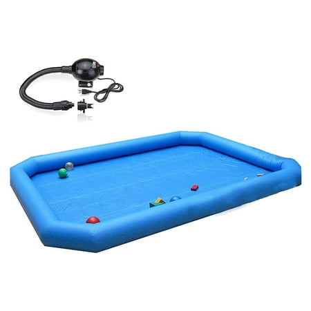 INTBUYING Large Inflatable Swimming Pool PVC Square Pool 23x23x1.8ft with 110V Blower for Summer Fun