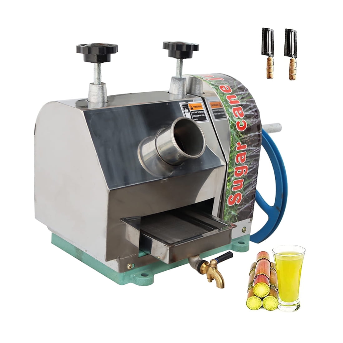 INTBUYING Large Manual Sugarcane Juice Extractor with Knives