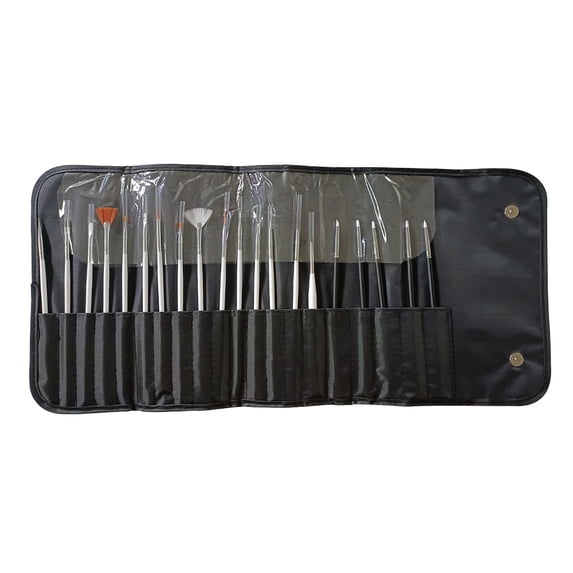 INTBUYING Nail Art Brush Set Nail DIY painting Brush Set Nail Applicator for Beginners 20Pcs