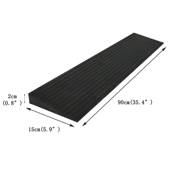 INTBUYING Non-Slip Rubber Threshold Ramp for Doorways Driveways 5.9" x 35.4" x 0.8"