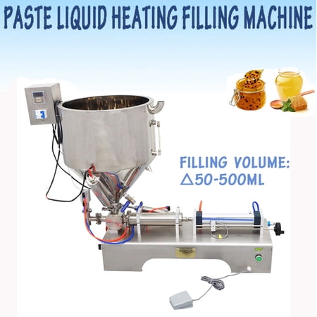 INTBUYING Paste Liquid Heating Filling Machine Single Nozzle 50-500ml Horizontal Pneumatic Filling Machine for Cream/Liquid/Sauce/Shampoo/Toothpaste