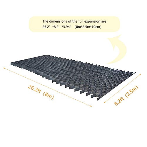 INTBUYING Permeable Pavers Geocell Ground Grid 3'' HDPE Driveway Pavers Geo Grid Ground Gravel Grid Flexible Ground Stabilization Grid Geocell for Landscaping Parking Lots/Walkway