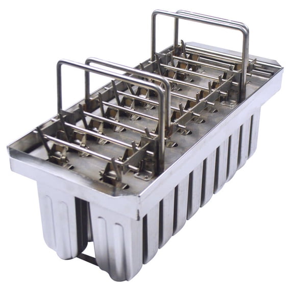 INTBUYING Popsicle Molds Ice Pop Maker Round Head Double Slot 85ml 20pcs