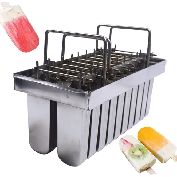 INTBUYING Popsicle Molds Ice Pop Maker Round Head Stainless Steel Ice Cream Pop Bars 20pcs 108ml