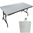 thumbnail image 1 of INTBUYING Portable Folding Table Rectangle Dining Table White 59inch, 1 of 10