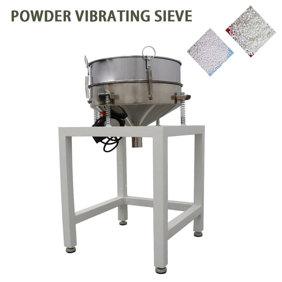 INTBUYING Powder Vibrating Sieve Electric Stainless Steel Powder Shaker with 15.7inch Screen