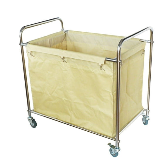 INTBUYING Rolling Laundry Sorter Cart Trolley Stainless Steel Frame Removable Bag