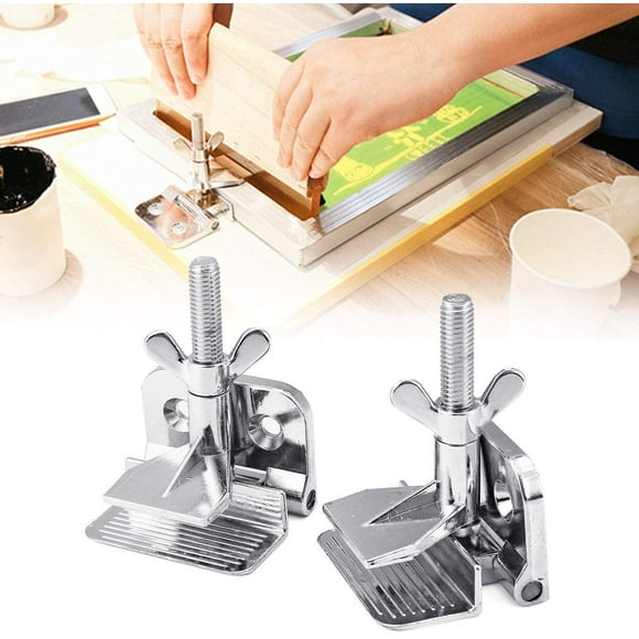INTBUYING Screen Frame Butterfly Hinge Clamps Screen Printing Clamp Galvanized Alloy 2pcs with Screw DIY Tool