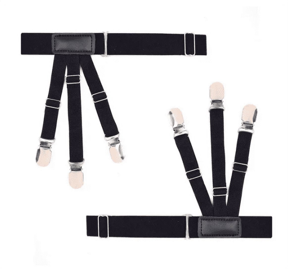 INTBUYING Shirt Stays Garters Suspenders Adjustable Elastic Garter