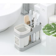 INTBUYING Single Cup Toothbrush Toothpaste Stand Holder Bathroom Storage Organizer Plastic