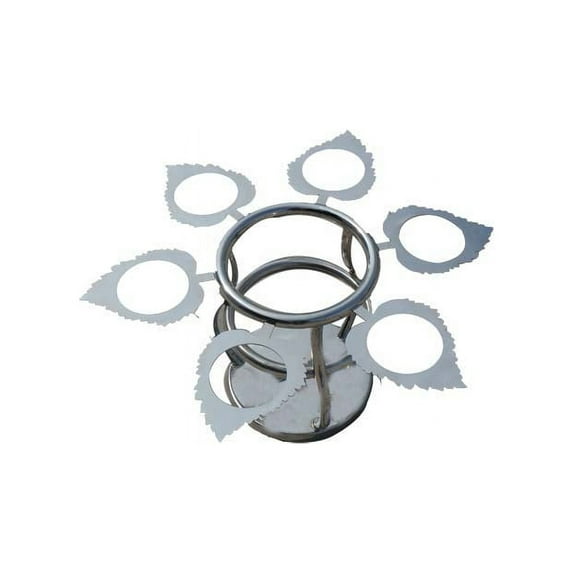 INTBUYING Six Leaves Fruit Plate Basket Chrome Fruit Bowl Cake Stand for Wedding Home Party