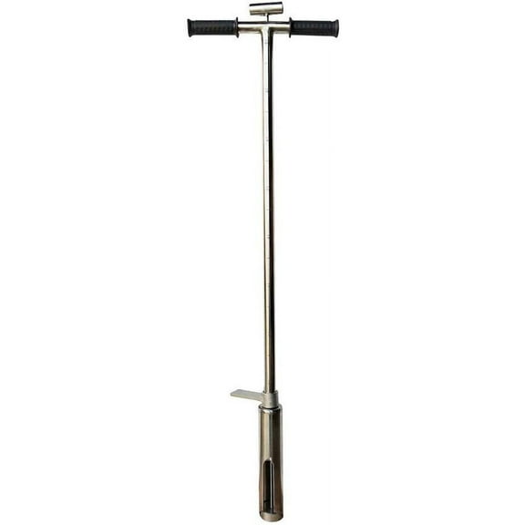 INTBUYING Soil Probe Sampler with Foot Peg Sample Ejector Stainless Steel Gator Step Tube 2" Diameter