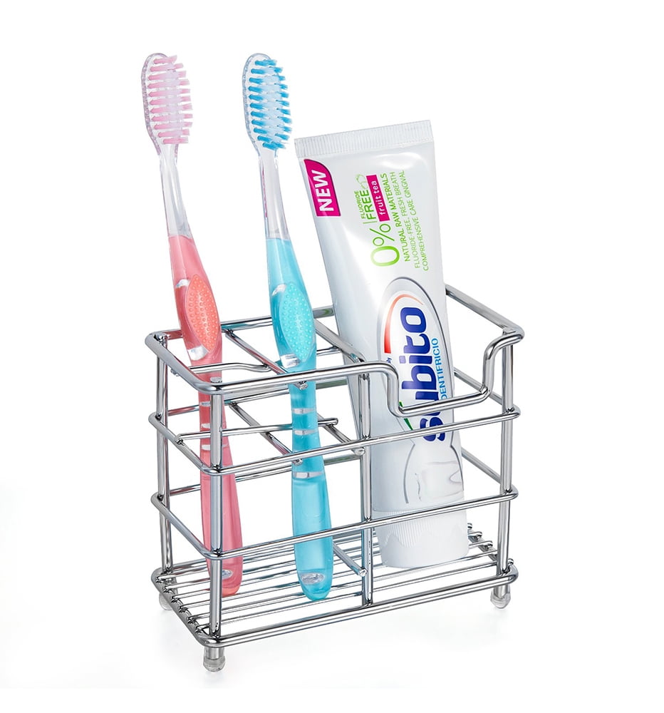 INTBUYING Stainless Steel Bathroom Toothbrush Toothpaste Holder Razor Stand Bathroom Organizer