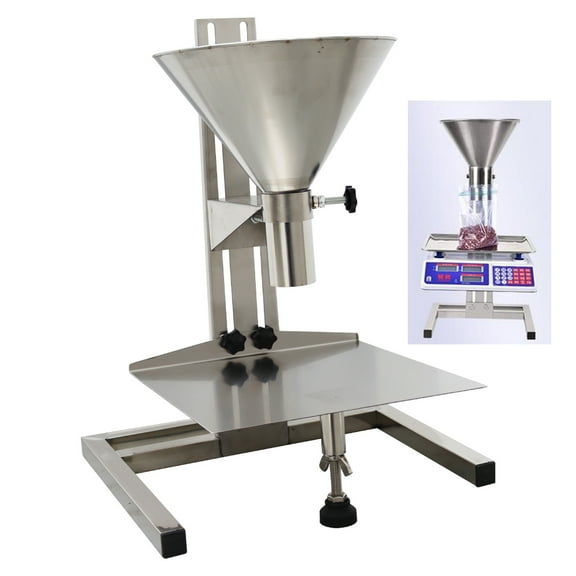 INTBUYING Stainless Steel Feeding Hopper 5MM with Support Stand Manual Filling Package Funnel Sorting Funnel