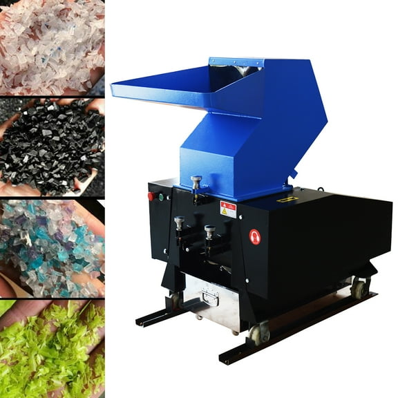 INTBUYING Type 300 Electric Plastic Shredder Plastic Bottle Crusher Grinder Granulator 220V Blue