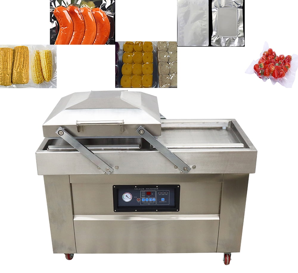 INTBUYING Vacuum Sealer Two Chambers with Dual Chambers and Dual Sealing Bars Vacuum Packaging Machine Bag Sealer Food DZ-500/2SB