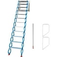 thumbnail image 1 of INTBUYING Wall-Mounted Attic Folding Ladders 14Steps Al-mg Alloy Blue-White, 1 of 9