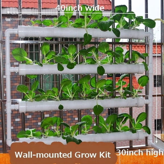 INTBUYING Wall-Mounted Home Garden Planting Site Hydroponic Grow Kit 36 Holes Veranda Grow