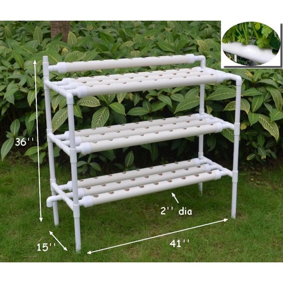 INTBUYING White Pipe Hydroponic Site Grow Kit 90 Flow Deep Water Culture Garden Vegetable Tool