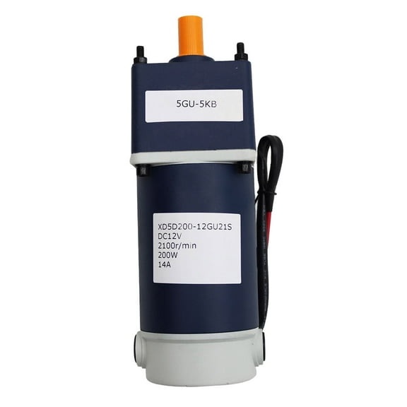 INTBUYING Worm Gear Reducer Gearbox Electric 200W Dc Reduction Motor 12V 10-400 RPM