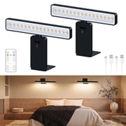 INTELIVE 2 Pack Wireless Rechargeable Picture Light with Remote, Painting Light Touch Control with 3 Lighting Colors, Rotatable Art Lighting for Paintings, Picture Light for Picture Gallery Dart