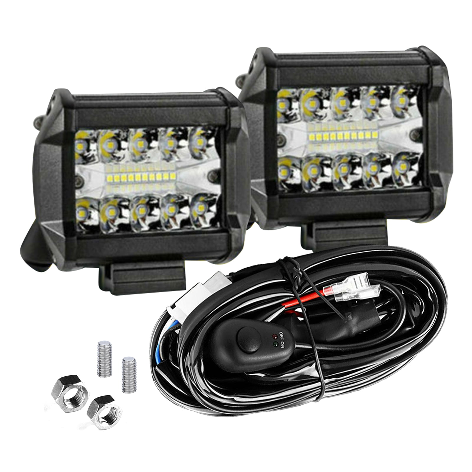Nilight LED Light Bar 32 Inch 180W Spot Flood Combo Led Off Road Lights 12V  5Pin Rocker Switch LED Light Bar Wiring Harness Kit , 2 Years Warranty 