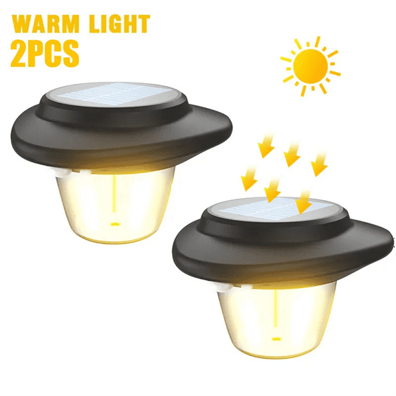 INTELIVE 2pcs Solar Wall Lights Outdoor Tungsten Wireless Motion Sensor Light Wall Mounted Lamp Solar LED Light,Warm Light