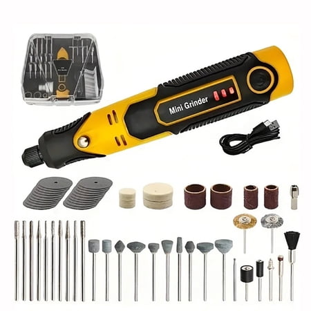 INTELIVE 57pcs Cordless Rotary Tool, Polishing Grinder Tool Kit, 3-Speed Electric Grinder Set, Multi-Purpose Rotary Tool for Sanding Polishing Drilling Etching Engraving Cutting Jewelry DIY