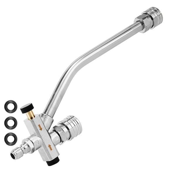 INTELIVE Dual-Connector Accessory Pressure Washer Double Tip Attachment, Dual Connector Lance, Two-Way Shuttle Valve for Patio Garden