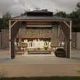 thumbnail image 2 of Polar Aurora 10x12 FT Hardtop Gazebo – Gray Steel Frame, Metal Roof, Netting & Curtains, Weather Resistant 2 of 2