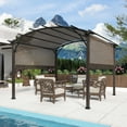 thumbnail image 1 of INTER HUT 11.4 x 11.4 Outdoor Pergola with Adjustable Shade Top, 1 of 7
