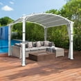 thumbnail image 1 of INTER HUT 11 x 11 Outdoor Steel Pergola with Canopy for Garden, Patio, Backyard, 1 of 7