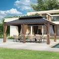 thumbnail image 1 of INTER HUT 12x18 FT Hardtop Gazebo Pavilion with Galvanized Steel Roof with Privacy Curtains and Textilene Nettings, 1 of 6