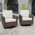 thumbnail image 1 of INTER HUT 2PCS Outdoor Patio Wicker Swivel Rocking Chairs with Cushions, Rattan Swivel Conversation Furniture for Porch, Backyard, Deck, Poolside, Garden, Beige, 1 of 8
