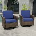 thumbnail image 1 of INTER HUT 2PCS Outdoor Patio Wicker Swivel Rocking Chairs with Cushions, Rattan Swivel Conversation Furniture for Porch, Backyard, Deck, Poolside, Garden, Blue, 1 of 8