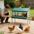 thumbnail image 1 of INTER HUT 3-Compartment Chicken Nesting Box with Support Legs and Lid Cover, Easy Egg Collection, Roll Away Nesting Boxes for Hens Laying Eggs, 1 of 9