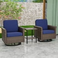 thumbnail image 1 of INTER HUT 3PCS Outdoor Patio Wicker Bistro Sets with Side Table, Rattan Conversation Furniture for Porch, Backyard, Deck, Poolside, Garden, Blue, 1 of 9