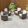 thumbnail image 1 of INTER HUT 4PCS Outdoor Patio Wicker Swivel Rocking Chairs with Cushions, Rattan Swivel Conversation Furniture for Porch, Backyard, Deck, Poolside, Garden, Beige, 1 of 8