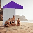 thumbnail image 1 of INTER HUT 5x5 Outdoor Pop up Canopy Gazebo with One Removable Sidewall, Instant Easy Set up Outdoor Canopy Commercial Sun Shelter with Carry Bag, Purple, 1 of 10