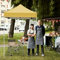 INTER HUT 5x5 Outdoor Pop up Canopy Gazebo, Instant Easy Set up Outdoor Canopy Commercial Fair Shelter, Beige