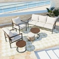 thumbnail image 1 of INTER HUT 6 PCS Patio Outdoor Conversation Set with Nesting Coffee Table and ottoman,Modular Rattan Outdoor Patio Sectional Furniture Sofa Set for Backyard,Beige, 1 of 8