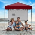 thumbnail image 1 of INTER HUT 6x4 Pop up Portable Canopy Tent, Instant Folding Sun Shelter with Carry Bag, Burgundy, 1 of 8