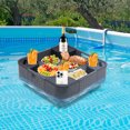 thumbnail image 1 of INTER HUT Floating Tray for Pool, Wicker Floating Serving Tray, Drink Tray, Snack Tray for Swimming Pool Floats, Gray, 1 of 9