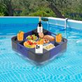 thumbnail image 1 of INTER HUT Floating Tray for Pool, Wicker Floating Serving Tray, Drink Tray, Snack Tray for Swimming Pool Floats, blue, 1 of 9
